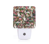 Dog and Flower Plug-in Led Night Light with Motion Sensor Dusk to Dawn Sensor Backlit Nightlight for Bedroom Bathroom