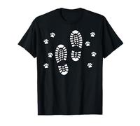 Dog and Man Hiking Together Trail Hike Paw Camoing Adventure T-Shirt