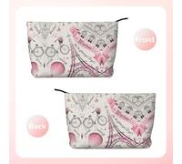 Dog and Paris Towe Corduroy Makeup Bag Travel Cosmetic Bag Organizer Toiletry Bag