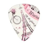 Dog and Paris Towe print Guitar Picks 12 Pack Assorted Thickness for Guitar,ukulele,0.46/0.71/0.96mm