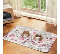 Dog And Paris Toweprint Pet Absorbent Leather Tablecloth,Wipe Clean Quick Dry,Food Mat For Small Animals