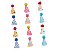 Dog and Photo Accessory Hats, Printed Cone Party Caps with Decorative Ball Accent and Hook-and-Loop Fit Animal Celebration Caps Birthday Headwear Puppy Photo Costume Cone Party Accessories Pet