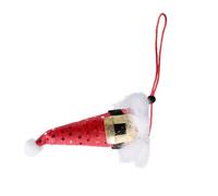 Dog and Santa Hat, Pet Christmas Costume Accessory with Elastic Chin Strap, Red Holiday Headwear, Plush Brim, Party Picture Accent Adjustable Wearing Strap