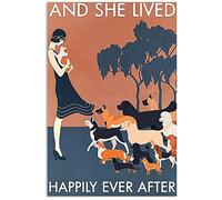 Dog and She Lived Happily Ever After Decor Metal Plaque 8X12 Inch