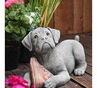 Dog And Shoe Stone Garden Ornament