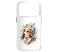 Dog Animal Flower Portrait with Botanical Elements Case for iPhone 17 Pro