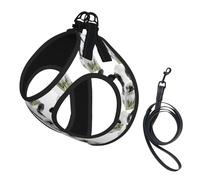 Dog Animal Funny Cow Head Black White Printed Harness And Leash Set,Adjustable,Breathable Soft,Step-In Mesh Pet Vest Harness With Reflective Strip