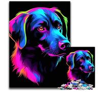 Dog Animal Neon Pet Friend Jigsaws 1000 Pieces for Adults Jigsaw Puzzles Adult Game Gift Family Interactive Game Brain Challenge Gift 1000 PCS(75x50cm)