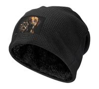 Dog Animal Pet Paw Print Waffle Pullover Hat Winter Headwear for Snow Hiking Camping Indoor Outdoor Use