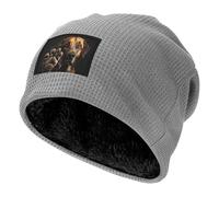 Dog Animal Pet Paw Print Waffle Pullover Hat Winter Headwear for Snow Hiking Camping Indoor Outdoor Use