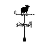 Dog Animals Weathervane Durable Iron Metal Ornament Wind Vane Retro Direction Indicator Farm Scene Patio Yard, Home, Garden Decor, Corgi