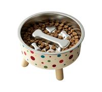 Dog Anti Sling Bowl Raised Stainless Steel | Anti-vomiting slow feeder for dogs for indoor use, dorm, home, apartment, kitchen, living room and on the balcony