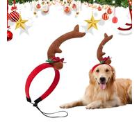 Dog Antler Headband, Pet Reindeer Antler Headband, Decorative Reindeer Antler Headband for Dogs and Cats, Adjustable Christmas Hoop, Colorful Antler Ornaments for Celebrations