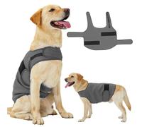 Dog Anxiety Jacket, Calming Jacket - Skin-Friendly Anti-Anxiety Vest for Thunder, Fireworks, Vet Visits and Separation - Helps Keep Dogs Relaxed Without Medicine or Complex Training(Dark Gray,L)