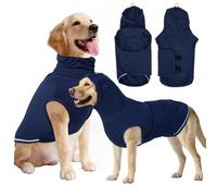 Dog Anxiety Vest and Coat for Fireworks, Thunder, Travel - Soft Stretchable Calming Shirts with Adjustable Head Wrap - Drug-Free Dog Stress Relief for Small to Large Dogs (Blue, X-Large)