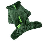 Dog Apparel Costume Warm Coral Fleece Dog Clothes For Winter Soft Hoodie For Dogs Cute Dinosaur Cartoon (Dinosaur XL)