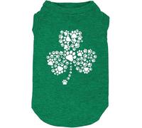 Dog Apparel Lucky Boy Letter Print Clover Shirts for Small Large Dog Vest Puppy Gift St Patrick's Day Costume(XX-Large,Green02)