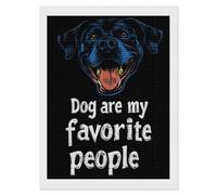 Dog are My Favorite People Diamond 5D Painting Kits for Adult Beginners Square Full Drill DIY Wall Art Craft Decor Gift 12"x16"