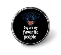 Dog Are My Favorite People Unisex Novelty Brooches & Pins Round Metal Lapel Badge for Clothing Shawl Hat