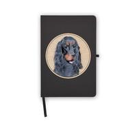 Dog Art Breed Painting Gordon Setter Notebook, Blank Pages, Faux Leather Cover, Planner, Journal, Workbook