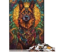 Dog Art Puzzle Educational Games Family Activities Premium Cardboard Jigsaw Puzzle for Women Men Easter Gift 1000pcs (75x50cm)