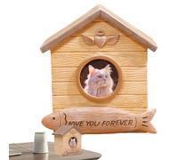 Dog Ashes Box, Pet Memorial Urn, Love You Forever Cremation Box with Secure Lid, House Shaped Urn for Cats and Dogs, Funeral Keepsake with Classic Design, Pet Memorial for Home and Garden