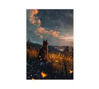 Dog at Dusk Art Canvas Poster Wall Art Decor Print Picture Paintings for Living Room Bedroom Decoration 20x30inch(50x75cm)