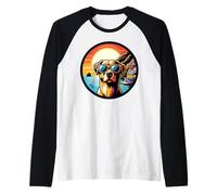 Dog at The Amalfi Coast! Mediterranean Coastline Italy Raglan Baseball Tee