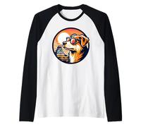 Dog At The Osaka Castle Raglan Baseball Tee