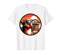 Dog At The Parthenon in Greece Value Graphic T-Shirt, Men, White, XL