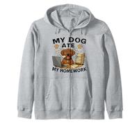 Dog Ate My Homework Funny Golden Retriever Lover Boys Girls Zip Hoodie