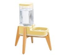 Dog Automatic Water Dispenser with Stand - Ideal for Medium-Large Breeds - Elevated Gravity Water Feeder Bowl, with Custom-Fit Raised Wooden Holder, All Parts Removable - ZPirates Brand USA