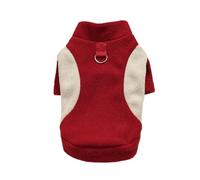 Dog autumn and winter high-neck thermal underwear for small dogs such as Teddy and Bichon Frise with color blocking and leash.(W1,4XL)