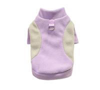 Dog autumn and winter high-neck thermal underwear for small dogs such as Teddy and Bichon Frise with color blocking and leash.(W6,S Chest Circ35cm 3-5jin)