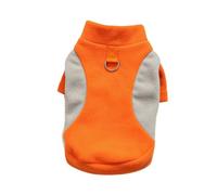 Dog autumn and winter high-neck thermal underwear for small dogs such as Teddy and Bichon Frise with color blocking and leash.(W3,2XL)