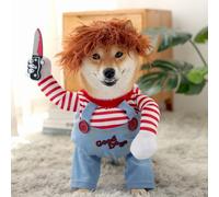 Dog Awful Pirate Costume Pet Halloween Clothes Cat Cosplay Party Suit Funny Dog Costume Small to Large Dogs (S)