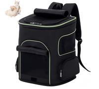 Dog Backpack Bag, Airline Approved Cat Backpack for Carrying Small Large Cats, Pet Bag Backpack, Ventilated Soft Side for Travel, Hiking, Camping, Max 18 Lbs(Black)