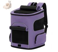 Dog Backpack Bag, Airline Approved Cat Backpack for Carrying Small Large Cats, Pet Bag Backpack, Ventilated Soft Side for Travel, Hiking, Camping, Max 18 Lbs(Purple)