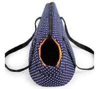 Dog Backpack Carrier with Hands Free Carry for Small Pets | Navy Oxford and Polyester Build, Quick Loading Design, Polka Dot Finish, Airport Travel and Markets