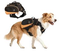 Dog Backpack for Medium & Large Dogs, Detachable Side Bags, Quick-Poop Bag Dispenser | No-Pull Adjustable Harness for Large-Chested Breeds | Non-Slip Handle for Hiking, Walking, Outdoor Adventures（L）