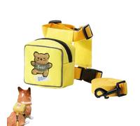 Dog Backpack Harness - Adjustable Cartoon Pet Hiking Harness with | Cute Bear, Rabbit, Dinosaur Pattern | Travel, Camping, Hiking Saddle Bag for Small & Medium Dogs