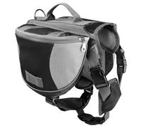 Dog Backpack Harness Breathable Portable Backpack for Dogs with Handle & Dual Pockets Adjustable Weighted Vest for Hiking, Camping, Travel, 7.5-18 kg Dog Hiking Weighted Vest