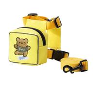 Dog Backpack Harness, Cartoon Dogs with, Adjustable Colorful Pet Hiking, Cute Bear Rabbit Dinosaur Pattern for Travel, Camping, Outdoor Walks, Training, Daily Adventures, 17.32 Inches