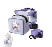 Dog Backpack Harness, Cartoon Dogs with, Adjustable Colorful Pet Hiking, Cute Bear Rabbit Dinosaur Pattern for Travel, Camping, Outdoor Walks, Training, Daily Adventures, 17.32 Inches