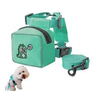Dog Backpack Harness | Cartoon Small Dog Backpack with Pet Lead | Cat Pack Vest Cute Bear Rabbit Dinosaur Animal Pattern Adjustable Pet Harness for Travel Camping