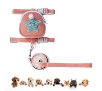 Dog Backpack Harness with Lead, Beautiful Pet Backpack with Five-Pointed Star, Decorative Vest Backpack for Dogs for Daily Walks, Hiking, Training, Hunting, Outdoor Adventures