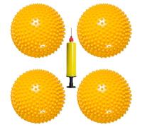 Dog Balance Trainer Balls, 4pcs Non-Slip Spiky Balance Pods for Pet Coordination & Agility Training, Durable Stability Domes for Dogs, Home Exercise & Play Equipment (Yellow)