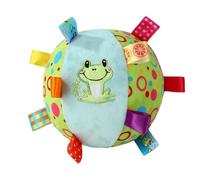 Dog Ball 6x6x6 Inch Plush Cotton Squeaky Puppy Chew Toy With Bell | Textured Fetch Training Ball For Growing Puppies | Soft Gum Friendly Exercise Balls For Indoor Outdoor Active Play | Sensory Engagem