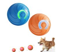 Dog Ball, Dura Spin Ball for Large Dogs, Dog Toy Balls That Moves On Its Own, Interactive Automatic Rolling with Lights for Large & Medium (Orange+Blue*B)