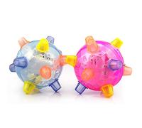 Dog Ball Glong Bouncing Dog Toy, Lit up Bouncing Funny Intertive Jum Automatically Ball for Dogs Cats, Flashing Sprinll Ball Dog Toy th Lit & Music